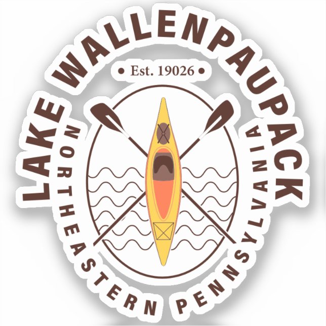 Sticker Lac Wallenpaupack Pennsylvanie Kayaking Fishing (Recto)