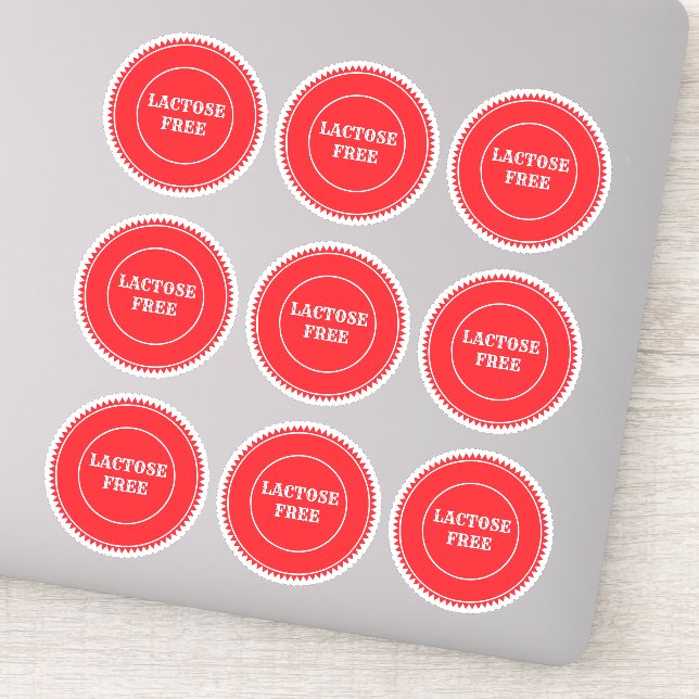 Sticker Lactose Sans Allergie Sûr Culinaire (Détail)
