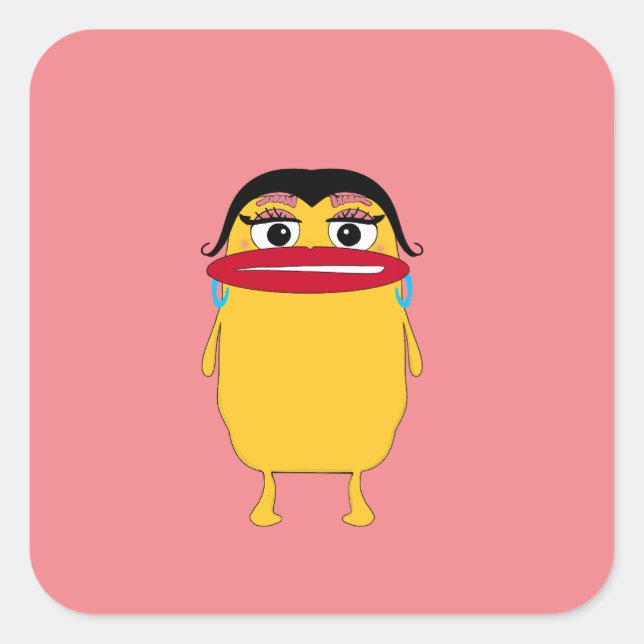 Sticker Lady aux lèvres (Devant)