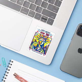 Sticker Lady Liberty a besoin de toi ! BG blanc contre l'o