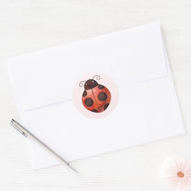 Sticker Ladybug pour fête d'anniversaire ou Baby s (Enveloppe)