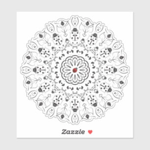 Sticker Ladybug Spirit Animal Mandala