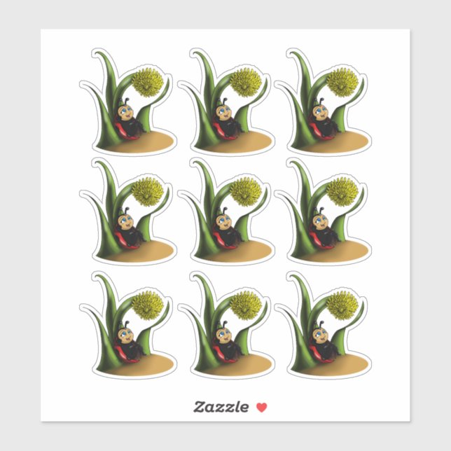 Sticker Ladybugs et Dandelions (Feuille)