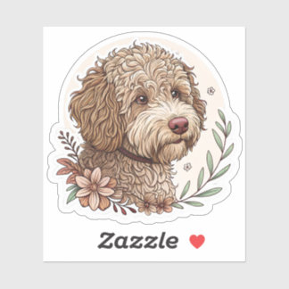 Sticker Lagotto Romagnolo | Cute Watercolor Dog with Truff