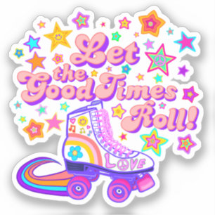 Sticker Laisser Les Bons Temps Rouler Vintage Roller Skate