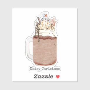Sticker Lait Chocolat de Noël Punny laitier