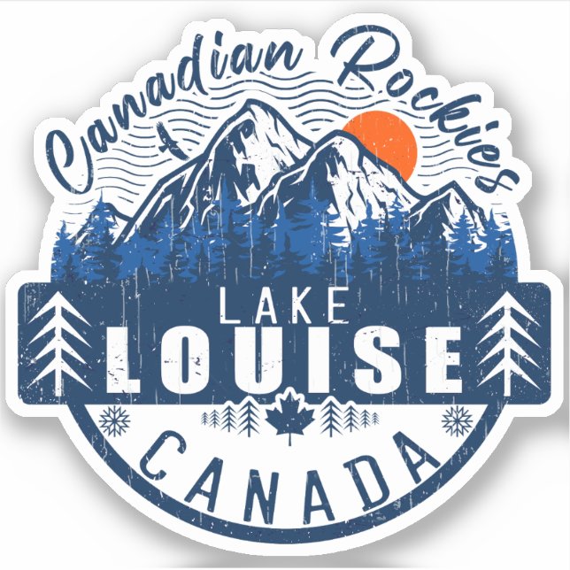 Sticker Lake Louise Alberta Canada Travel Ski Souvenirs (Devant)