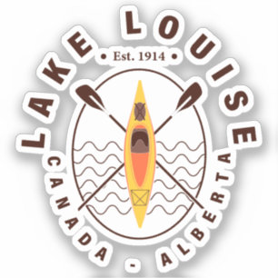 Sticker Lake Louise Canada Alberta Kayaking Retro Souvenir