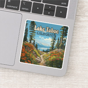 Sticker Lake Tahoe California Nevada Retro Travel