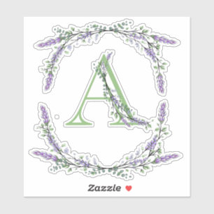 Sticker L'alphabet Monogramme "A" Lavender Eucalyptus