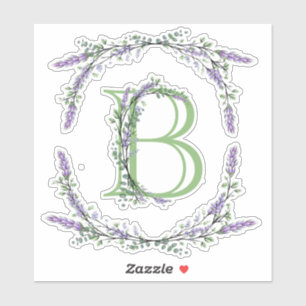 Sticker L'alphabet Monogramme "B" Lavender Eucalyptus