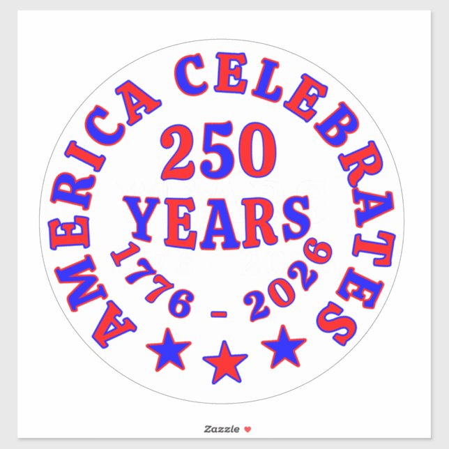 STICKER L'AMÉRIQUE CÉLÈBRE 250 ANS (Feuille)