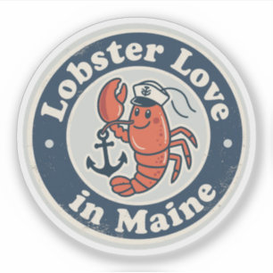 Sticker L'amour des homards _ Maine Maritime Artwork