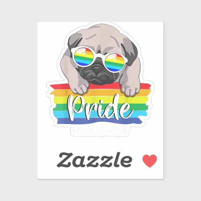 Sticker L'amour est amour LGBT Gay pride Mois Carlin Amour (Feuille)