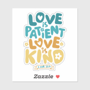 Sticker L'amour est patient, l'amour est genre 1 Corinthie