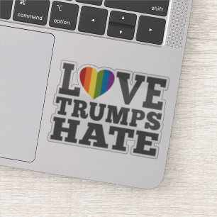 Sticker L'amour prime la haine - Anti Donald Trump