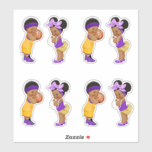 Sticker Lancers francs ou arcs violet or basket-ball garço