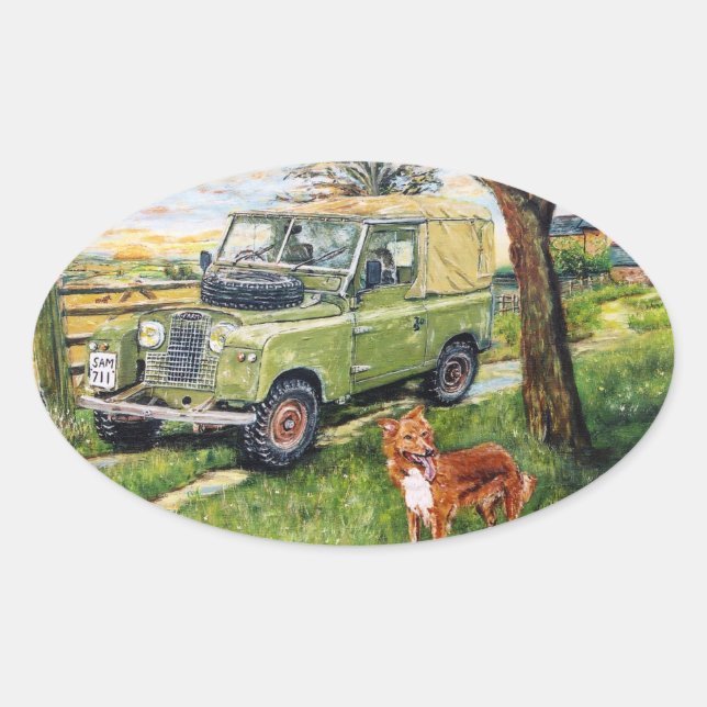 Sticker Land Rover de style ancien "FARM Design (Devant)