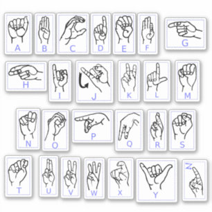 Sticker Langue des signes américaine Apprendre ASL Alphabe