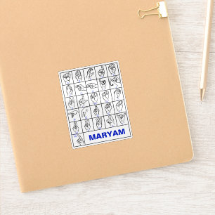 Sticker Langue des Signes Américaine pour les Sourds, Alph