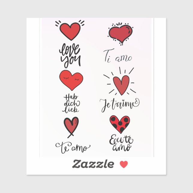 Sticker Langues de l'amour  (Feuille)