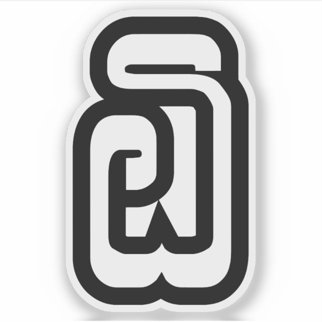 Sticker Lao / Laos Numéro Six / 6 / ໖ (Ho/Hok) Laotien (Devant)