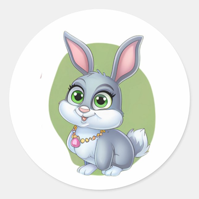 Sticker lapin adorable - Design de lapin de dessin (Devant)