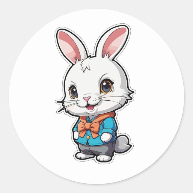 Sticker Lapin Adorable - Un Bon Moment (Devant)