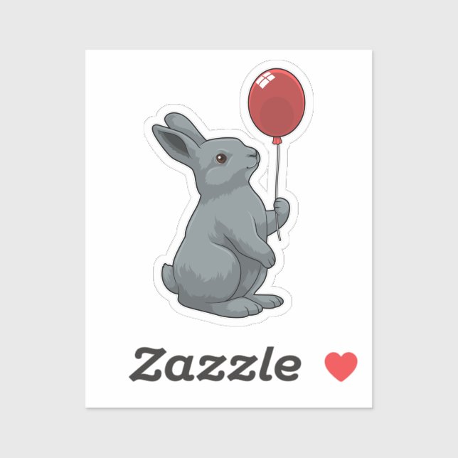 Sticker Lapin avec ballon (Feuille)