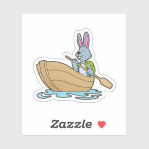 Sticker Lapin avec bateau et pédale