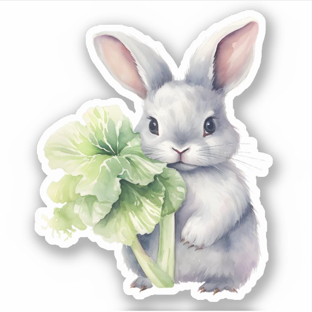 Sticker Lapin avec chou (Devant)