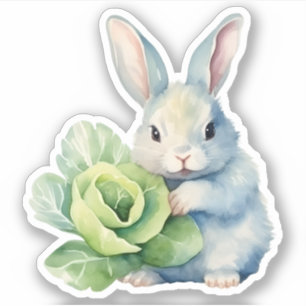 Sticker Lapin avec chou