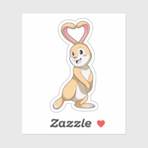 Sticker Lapin avec coeur