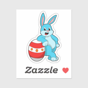 Sticker Lapin avec oeuf de Pâques