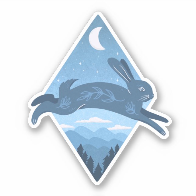 Sticker Lapin Blue Moon au-dessus des monts Blue Ridge (Devant)