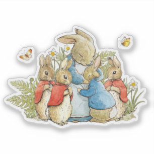 Sticker Lapin classique en veste bleue