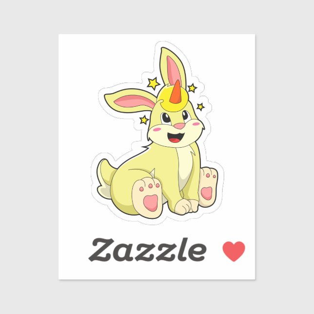 Sticker Lapin comme licorne (Feuille)