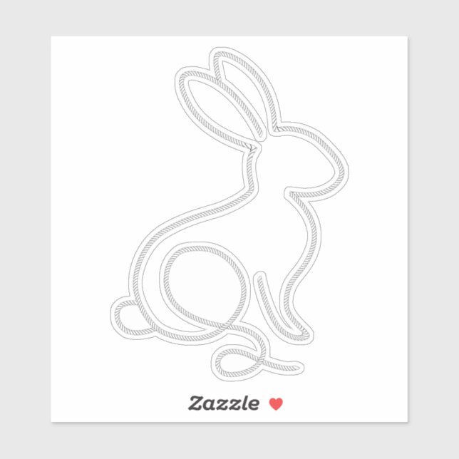 Sticker Lapin de corde Minimal Moderne 1er Anniversaire (Feuille)