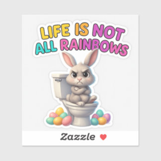 Sticker lapin de Pâques drôle