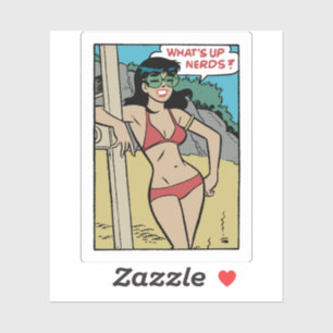 Sticker Lapin de plage bronzé Bikini Girl • Qu'est-ce que 
