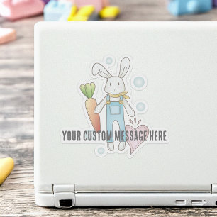 Sticker Lapin en peluche personnalisé mignon