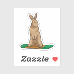Sticker Lapin en Snowboard avec Snowboard
