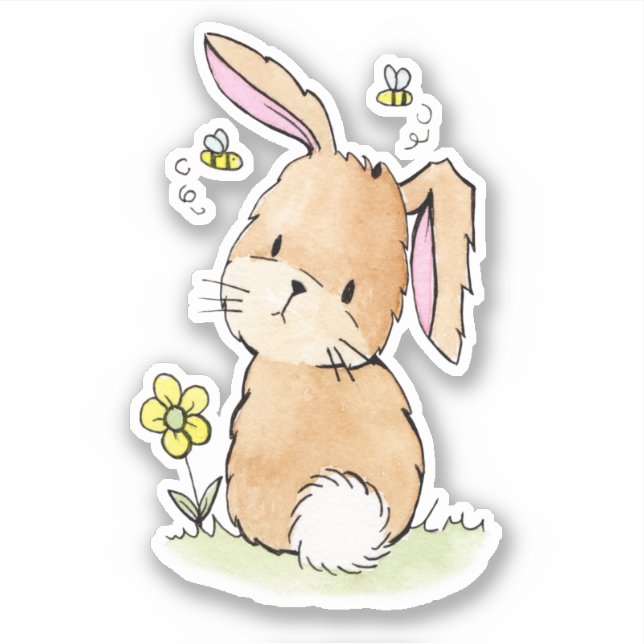 Sticker Lapin Et Abeilles (Devant)