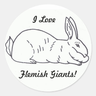 Sticker lapin géant flamand