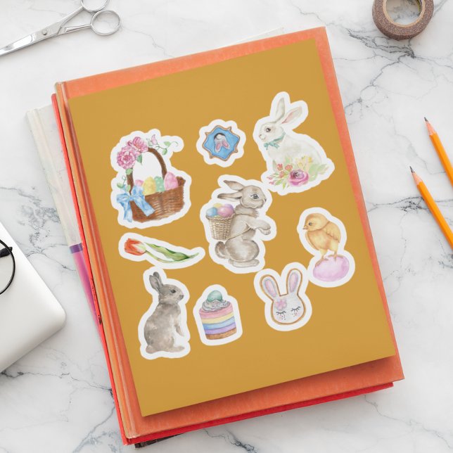 Sticker Lapin Lapin Pâques Panier de printemps Ensemble ca (Créateur téléchargé)