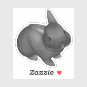 Sticker lapin nain gris-néerlandais