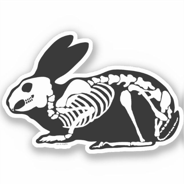 Sticker Lapin squelette (Recto)