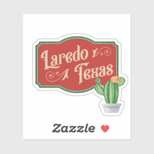 Sticker Laredo, Texas Avec Cactus À Poires