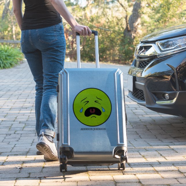 Sticker Larmes de Pleure Triste Emoji Visage Jaune Ajouter (Valise Insitu)