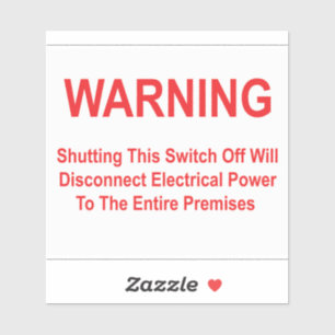 Sticker L'Arrêt De Cet Interrupteur Déconnecte L'Alimentat